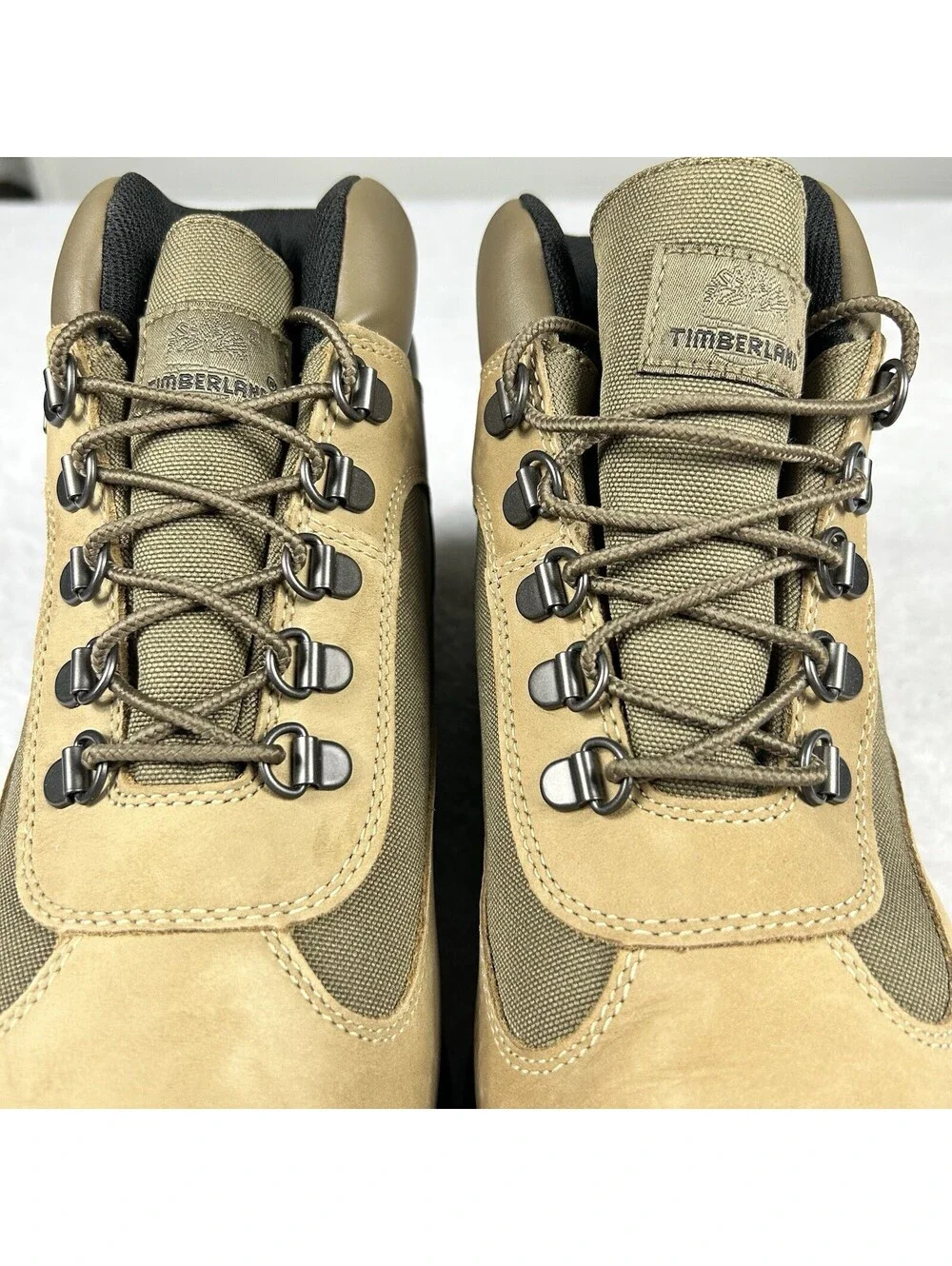 Timberland Field Boots WP Mid Lace Men’s Size 9.5 Beige Nubuck Hiking Boots New